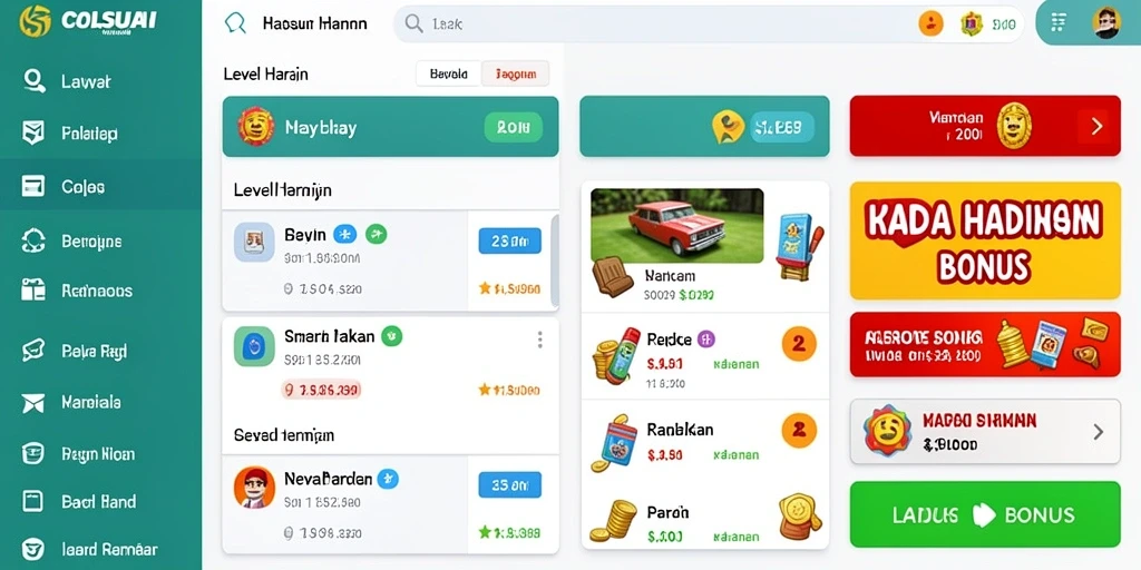 Tantangan unik di setiap level permainan.