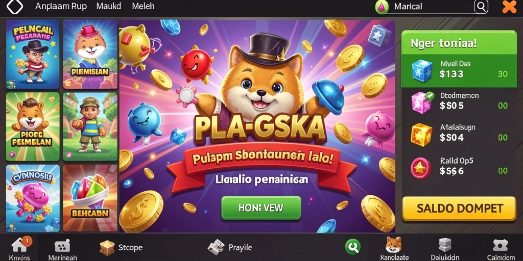 Screenshot 3 menunjukkan fitur bonus yang menguntungkan bagi pemain.